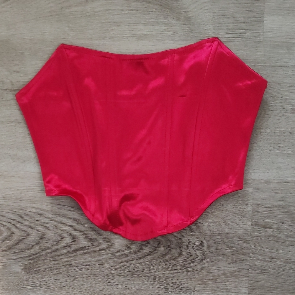 Red Satin Corset Top